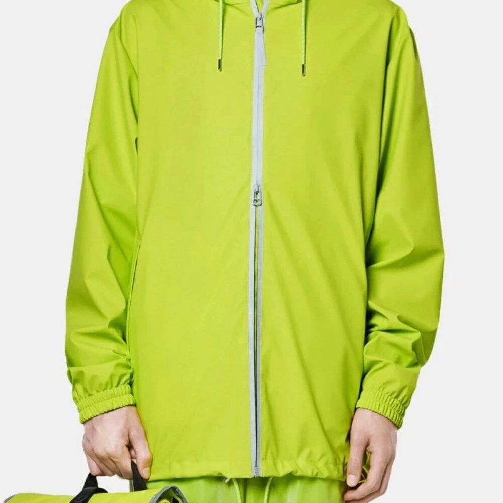 RAINS Storm Breaker Jacket Size L‎ – Reflective Digital Lime–NWT Waterproof